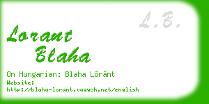 lorant blaha business card
